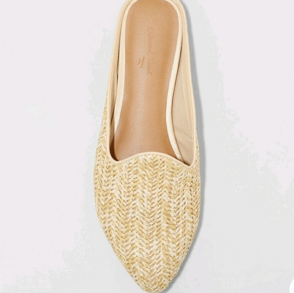 NEW Universal Thread Womens Woven Straw Mules - Picture 2 of 7